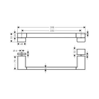 Ручка для двери в душевую Hansgrohe AddStoris 41759340 шлифованный хром