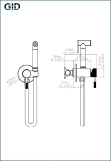 Гигиенический душ Gid Edessa L070CHGD со смесителем хром