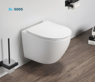 Унитаз подвесной SantiLine SL-5005 безободковый белый
