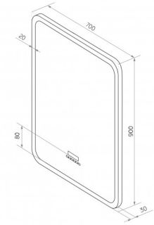 Зеркало с подсветкой Continent Glamour ЗЛП451 с музыкальным блоком и подогревом 70см