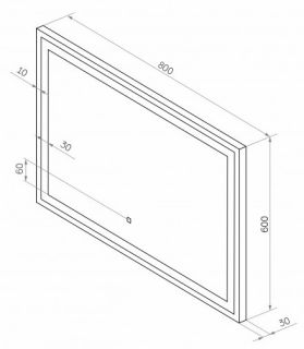 Зеркало с подсветкой Continent Mercury ЗЛП571 с сенсорным выключателем 80см