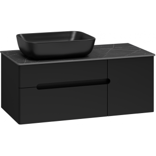 Подвесная тумба под раковину Misty Роял 100 см П-Роя-01100-021П2Я черный