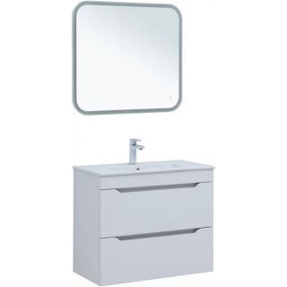 Тумба под раковину Aquanet Практика 347965 80 см белый глянец