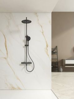 Душевая стойка Splenka S223.26.09 с термостатом графит