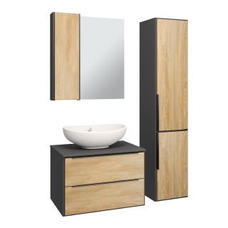 Тумба под раковину Runo подвесная дуб черный (под умывальник Moduo Square 50/ Гамма 56/ Infinity 70/ Moduo Leaf 55 ) Мальта 70 (00-00001097)