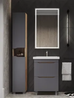 Шкаф-пенал напольный Vigo Wave 348 поставляется в разобранном виде дуб золотой