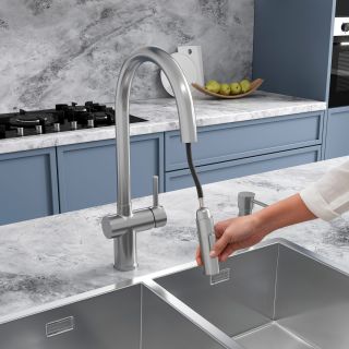 Смеситель для кухни Reflexion Lago RX9904SS оружейная сталь