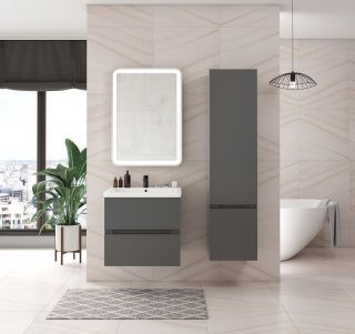 Шкаф подвесной Art&Max Techno 40x160см правый смоки софт AM-Techno-1600-AC-SO-ZB815-R