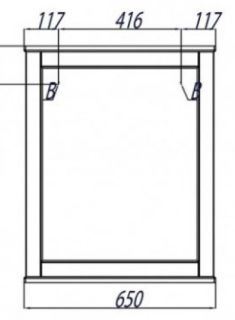 Зеркало Акватон Леон 65см дуб бежевый 1A187102LBPR0