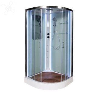 Душевая кабина Deto А01 LED с кнопкой и гидромассажем 100х100х220 см