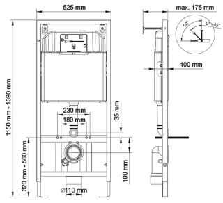 Инсталляция для унитаза Berges Novum D3 с кнопкой хром глянец 040233