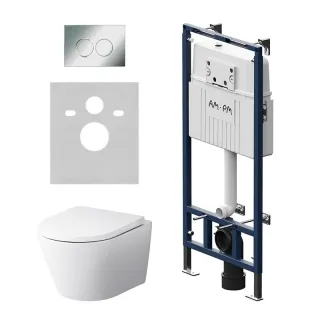 Комплект унитаза с инсталляцией AM.PM Sense IS100151.741701 сиденье микролифт