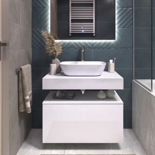 Тумба подвесная без столешницы Velvex Unit tp.UNI.80.2Y белый матовый, 80 см