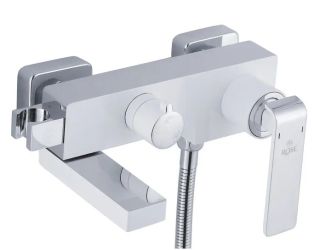 Смеситель для ванны Rose R1402F белый/хром