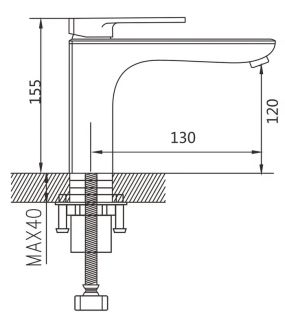 Смеситель для раковины Shevanik S8501T оружейная сталь