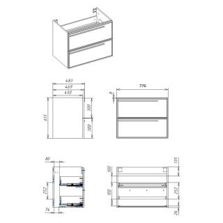 Тумба под раковину La Fenice Elba TWIN FNC-01-ELB-G-80-2 77.6 см