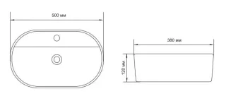 Раковина накладная Aquanet Lake-2 211287 50 см белый