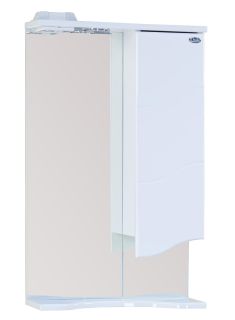 Шкаф-зеркало с подсветкой Onika Лайн 204802 правый 48см белый