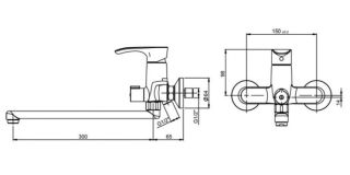 Смеситель для ванны Paini Palermo PACR119KM хром