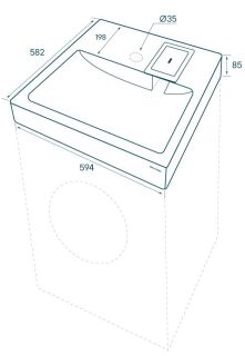 Раковина над стиральной машиной Paulmark Welt PM730431 60x60см белый