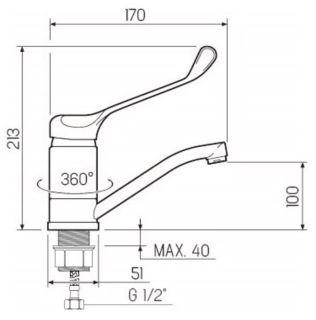 Смеситель для кухни РМС SL42-004F-15 хром