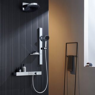 Душевой комплект Black&White Gravity 9025NC с термостатом хром