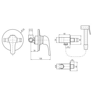 Гигиенический душ со смесителем Rav Slezak Sazava SA542 хром
