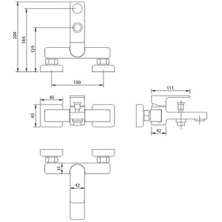 Смеситель для ванны Omnires Baretti хром BA7830CR