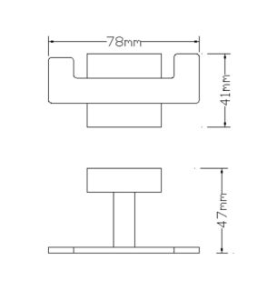 Крючок двойной Omnires Lift хром 8154BCR