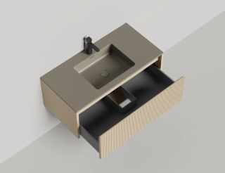 Подвесная тумба Salini Domino 27D110ONF 100см эмаль/фрезерованный фасад Onda Plus