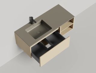 Подвесная тумба Salini Domino 27D112INA 120см эмаль с открытой полкой под встраиваемую раковину