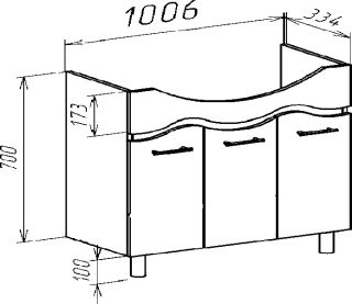 Тумба под раковину Bellezza Мари 105см белый 00000010137