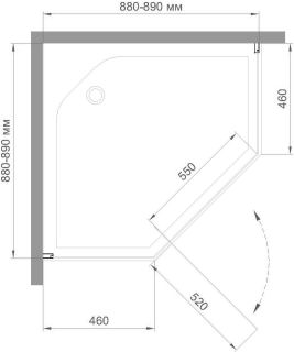Душевой уголок Royal Bath TR 90x90см хром RB90TR-C-CH