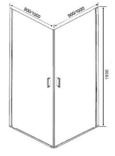 Душевой уголок Orange E04-100TB без поддона 100х100, стекло прозрачное