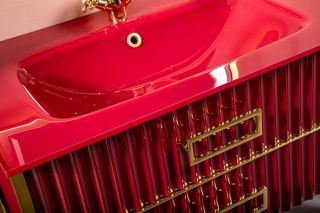 Тумба под раковину Armadi Art Monaco 80см бордо/золото 866-080-RG