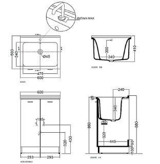 Тумба под раковину Kerasan Aquadom 60 9166K3*0 напольная белая