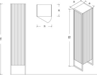 Пенал Armadi Art Monaco 170см белый/золото 868-WG