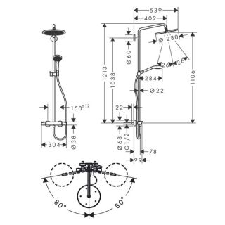 Душевая система Hansgrohe Croma Select S 280 26890670