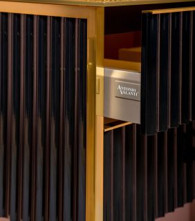 Тумба под раковину Armadi Art Monaco 100см чёрный/золото 867-100-BG