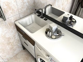 Раковина над стиральной машиной Madera Kamilla левая 110см белый 4627173210041