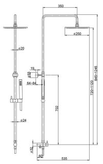 Душевая стойка Paini RST4 50CR191ART2P3 хром