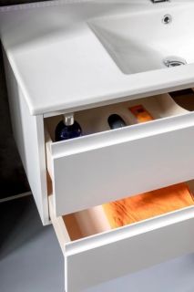 Тумба под раковину Armadi Art Capolda 100см белый + белая ручка 849-100-W