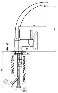 Смеситель для кухни Rav Slezak Seina SE908.5/3 хром
