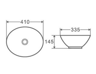 Раковина накладная DQ Matrix DT1390708 41см белый матовый