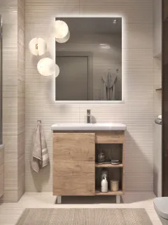 Тумба под раковину напольная Vigo Milos 318 80 см поставляется в разобранном виде дуб золотой