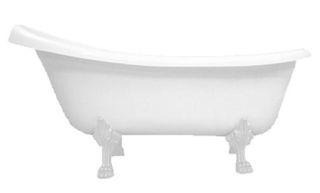 Ванна из искусственного камня AquaStone Скарлет 170x80см белые ножки