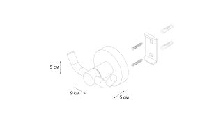 Крючок двойной золото-сатин Fixsen Comfort Gold (FX-87005A)