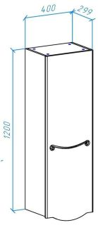 Пенал Bellezza Сесилия 40см правый капучино 00000007222