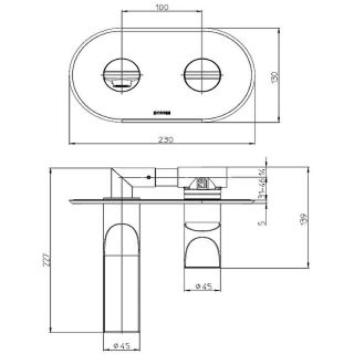 Встраиваемый смеситель для раковины Bossini Apice Z00549.030 хром