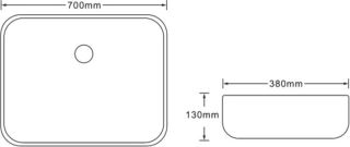 Раковина накладная SantiLine SL-7027 70см светло-серый мрамор